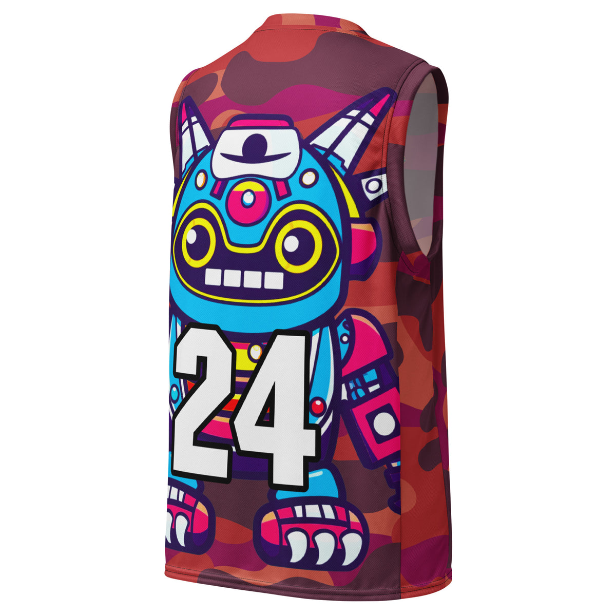 Techno Guardian - Recycled unisex basketball jersey - Inferno Camo Colorway