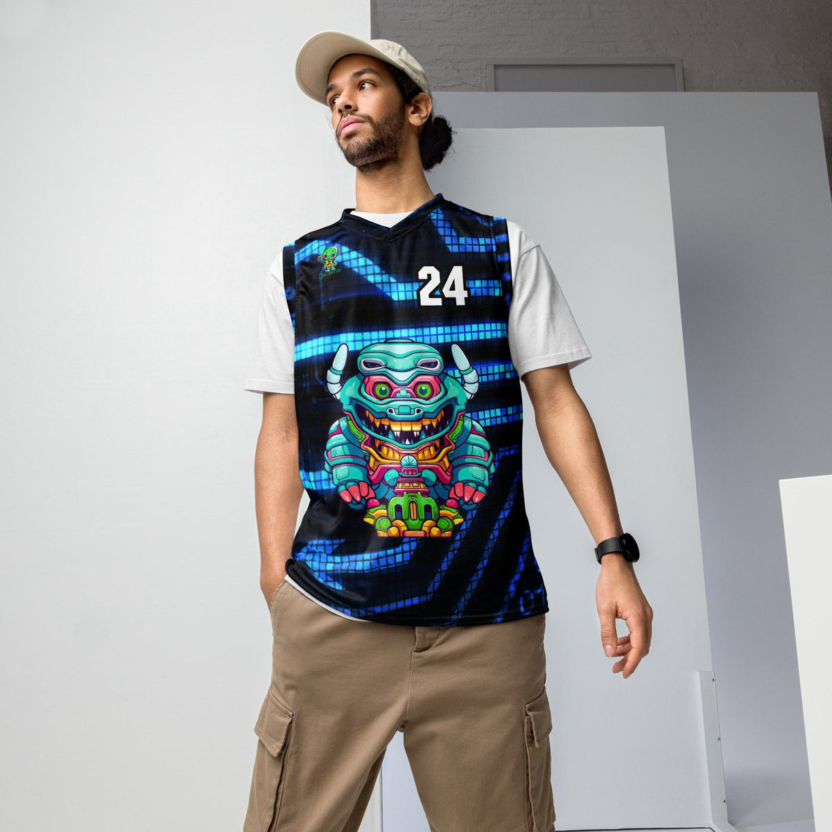 Astro Protector - Recycled unisex basketball jersey - Digital Pulse Colorway - BBairt