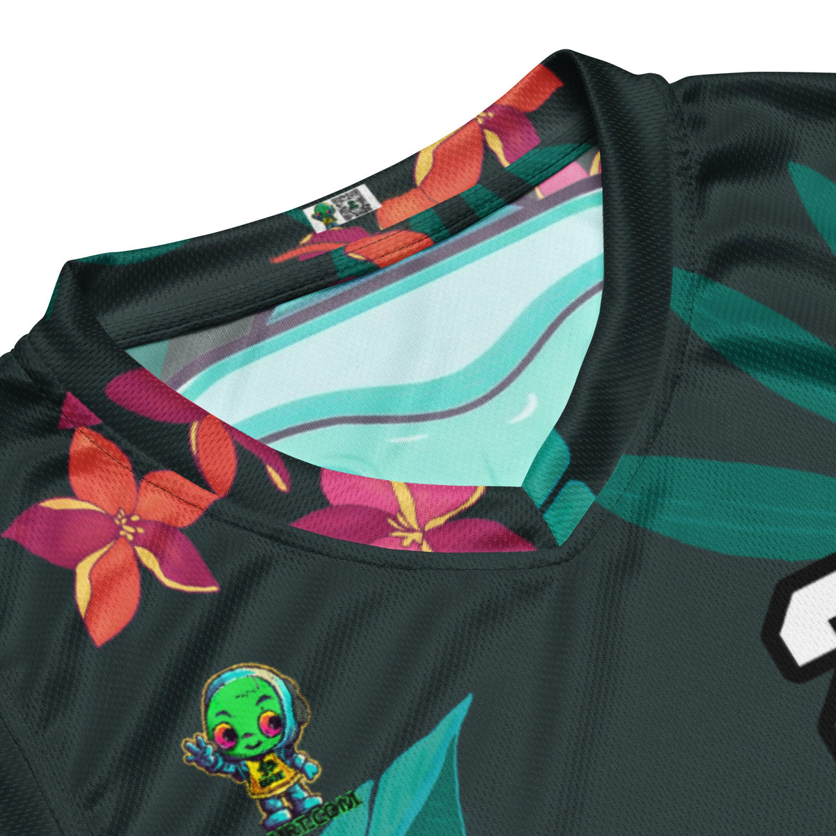 Astro Protector - Recycled unisex basketball jersey - Midnight Jungle Colorway - BBairt