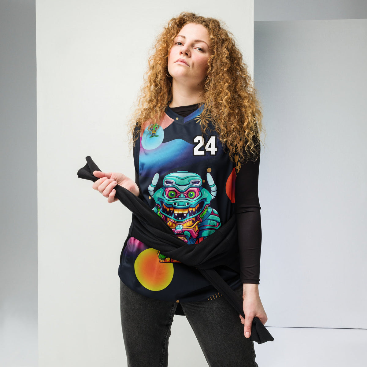 Astro Protector - Recycled unisex basketball jersey - Nebula Night Colorway - BBairt