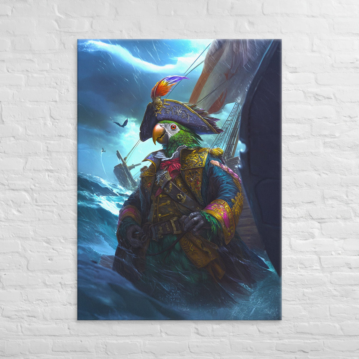 Captain Plume the Pirate Parrot - Canvas Print - BBairt