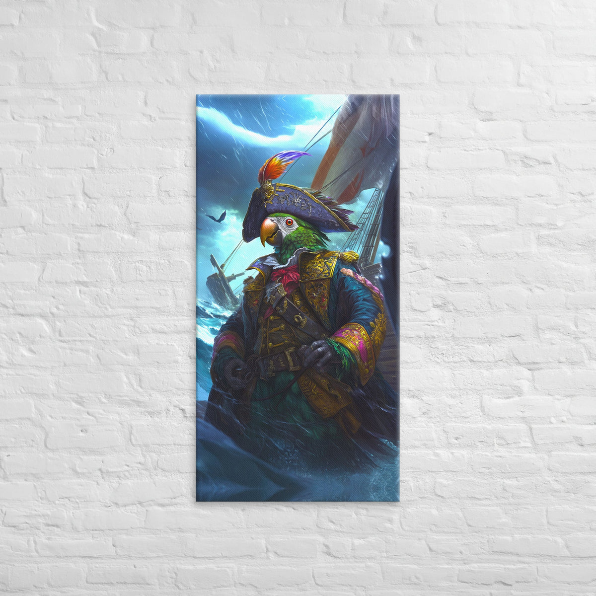 Captain Plume the Pirate Parrot - Canvas Print - BBairt