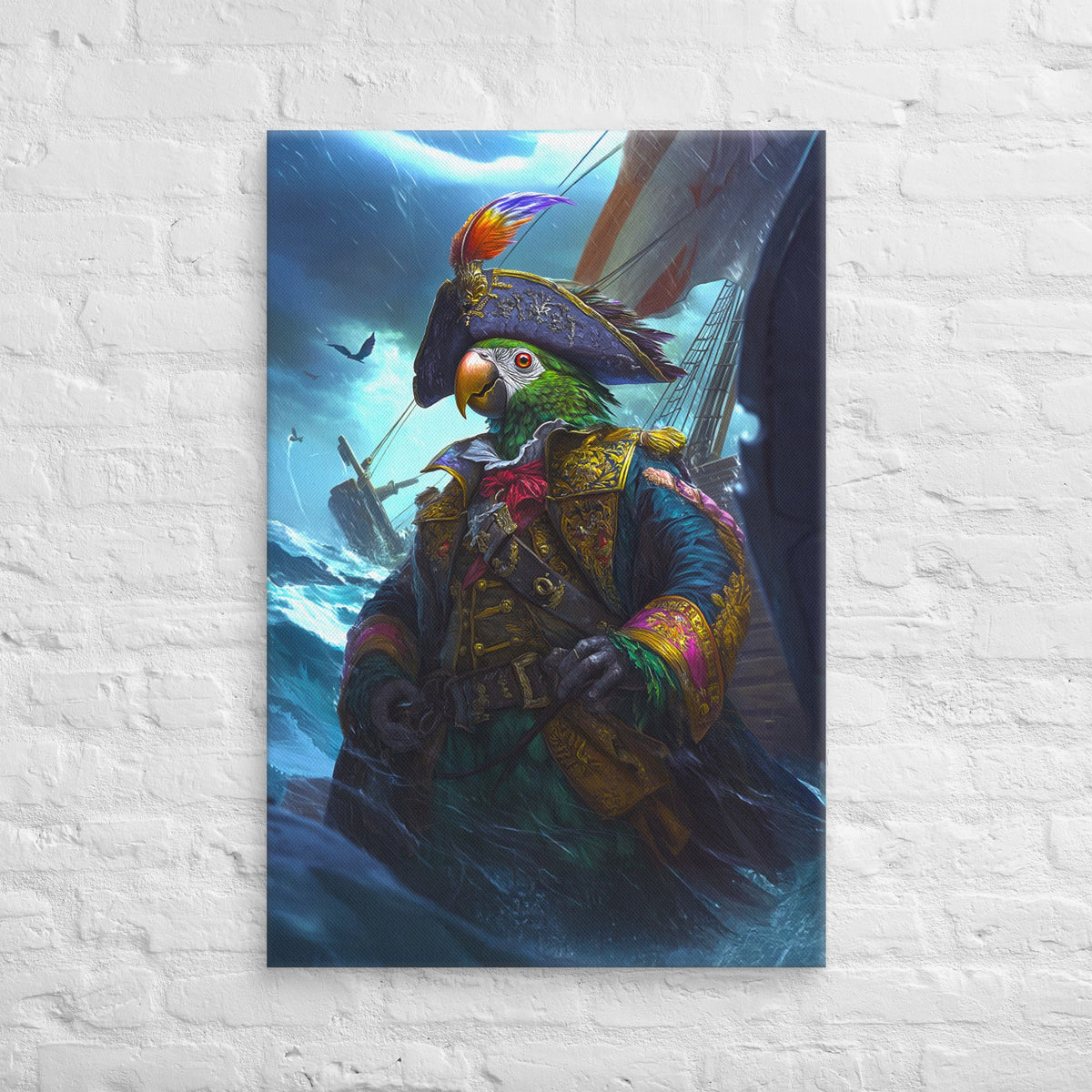 Captain Plume the Pirate Parrot - Canvas Print - BBairt