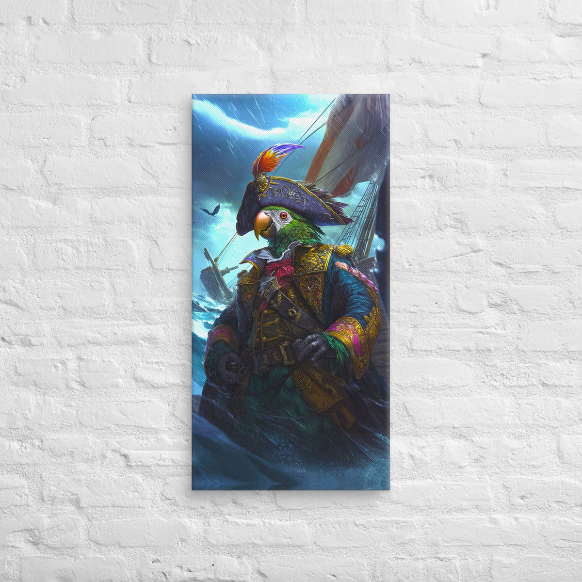 Captain Plume the Pirate Parrot - Canvas Print - BBairt