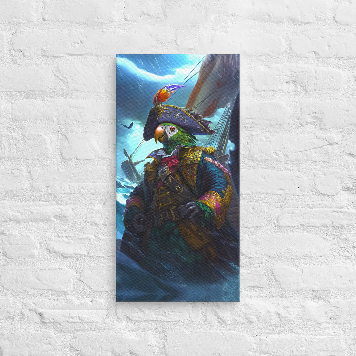 Captain Plume the Pirate Parrot - Canvas Print - BBairt