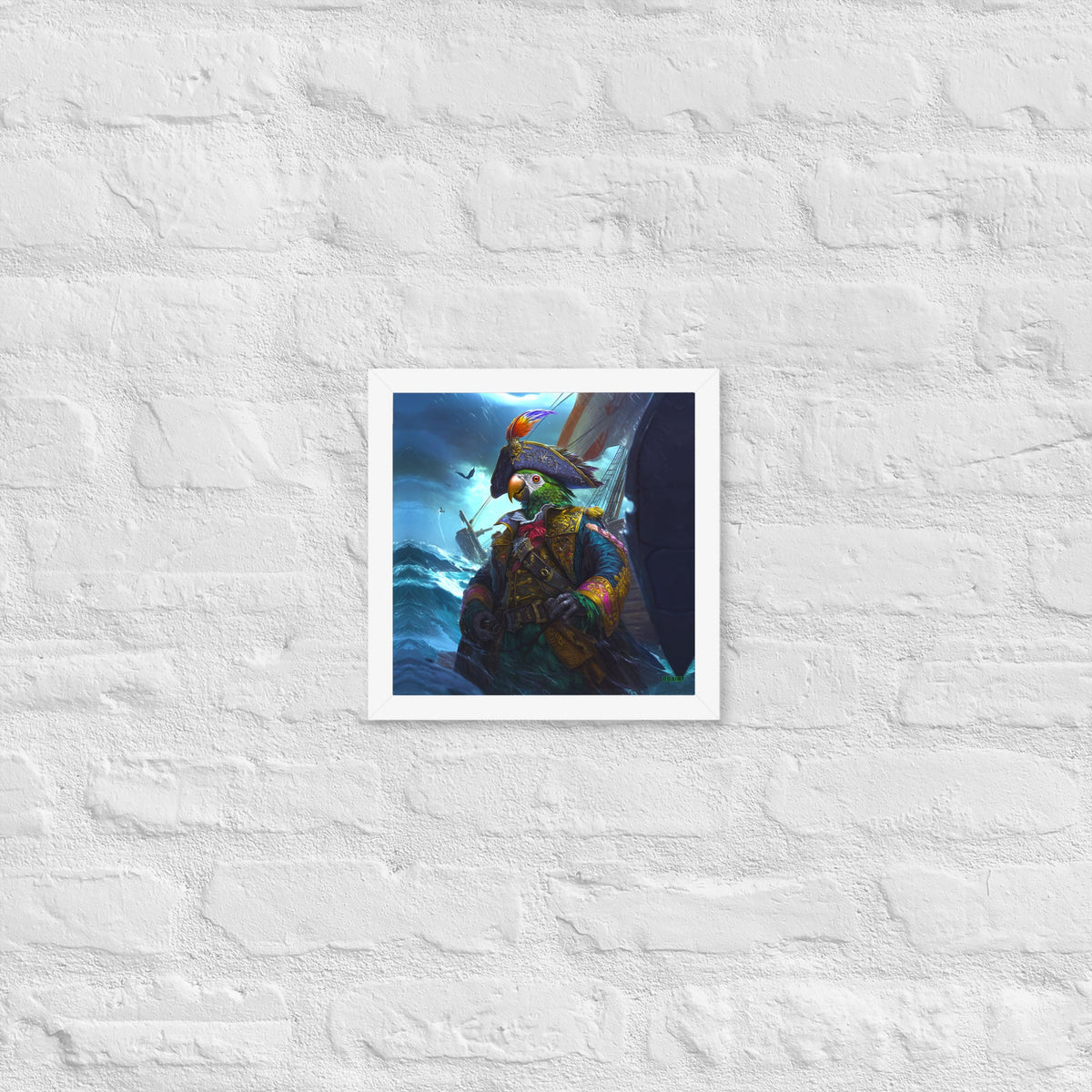 Captain Plume the Pirate Parrot - Framed Matte Poster - BBairt