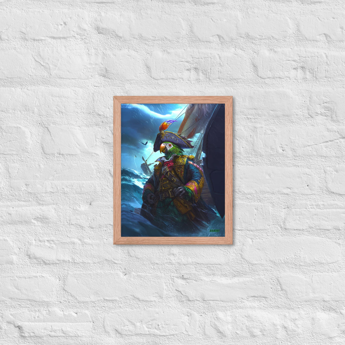 Captain Plume the Pirate Parrot - Framed Photo Paper Poster - BBairt