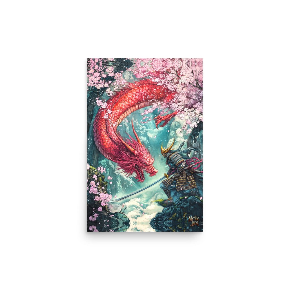 Cherry Blossom Clash Photo Paper Poster - Mythic Jheyz Collection - BBairt