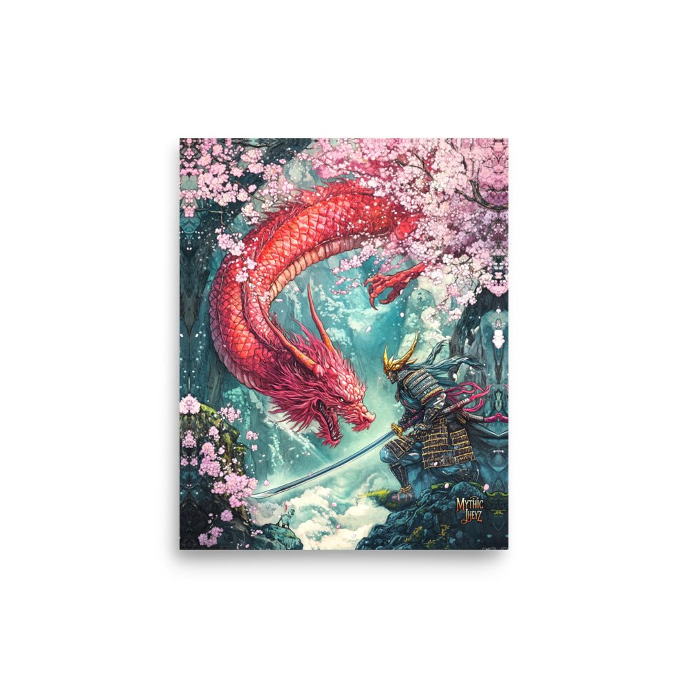 Cherry Blossom Clash Photo Paper Poster - Mythic Jheyz Collection - BBairt