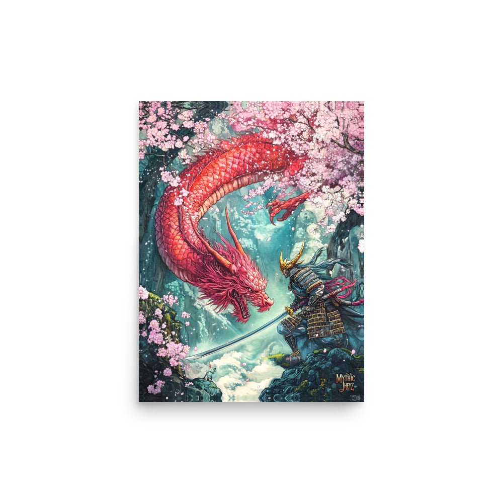 Cherry Blossom Clash Photo Paper Poster - Mythic Jheyz Collection - BBairt