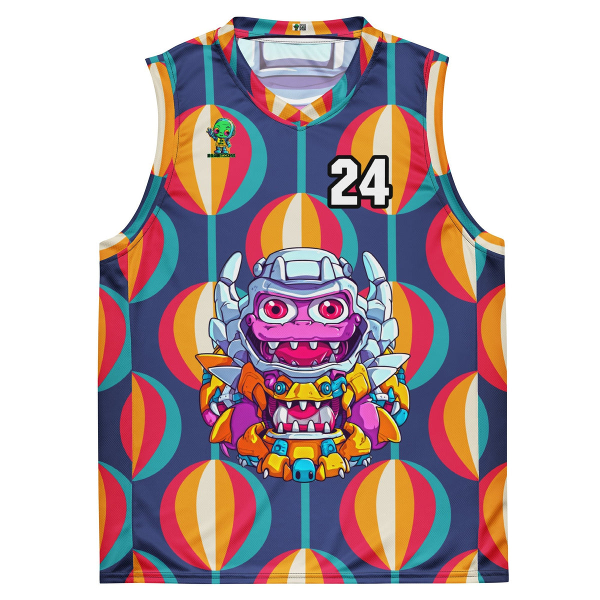 Cyber Critter - Recycled unisex basketball jersey - Retro Carnival Colorway - BBairt