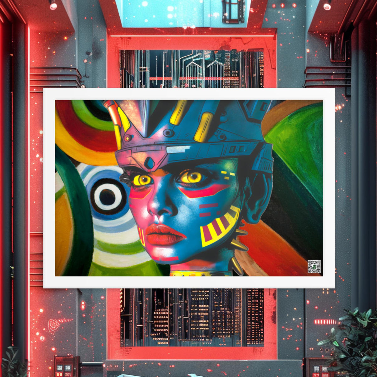 Cyber Empress - Framed photo paper poster - Abstract Spectrum Colorway - BBairt