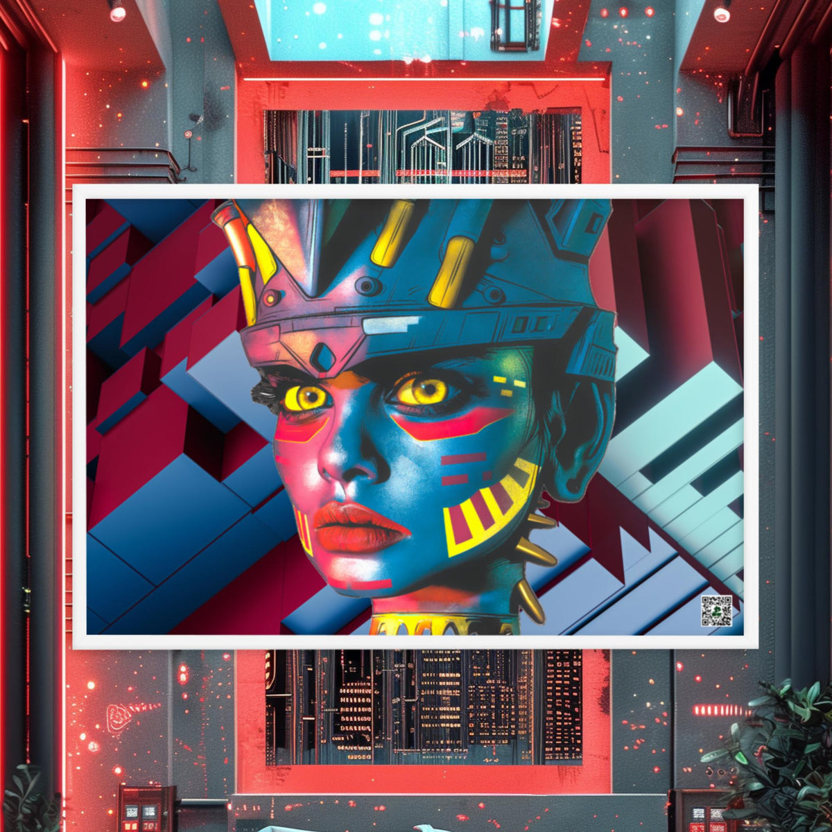 Cyber Empress - Framed photo paper poster - Geometric Pulse Colorway - BBairt