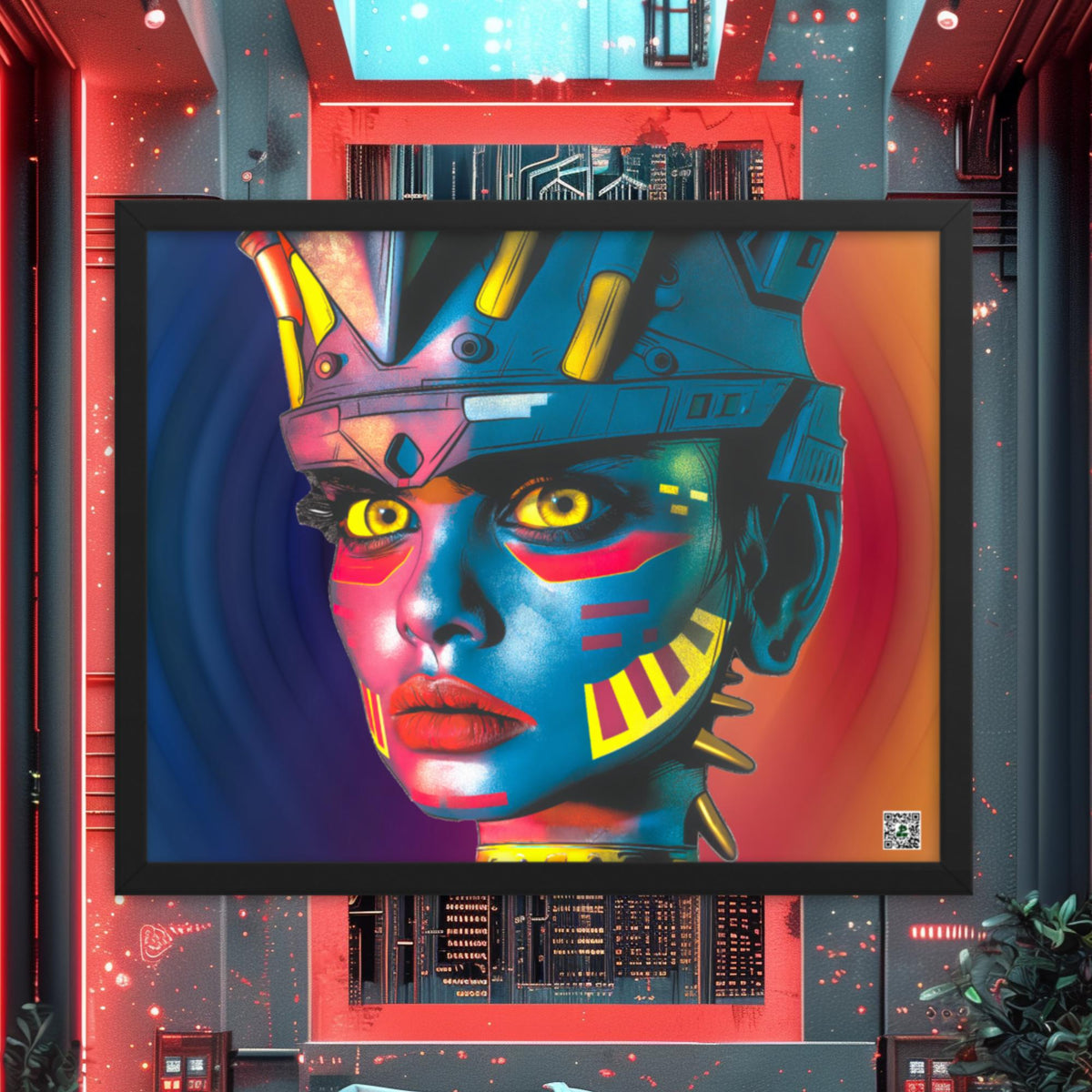 Cyber Empress - Framed photo paper poster - Prismatic Wave Colorway - BBairt