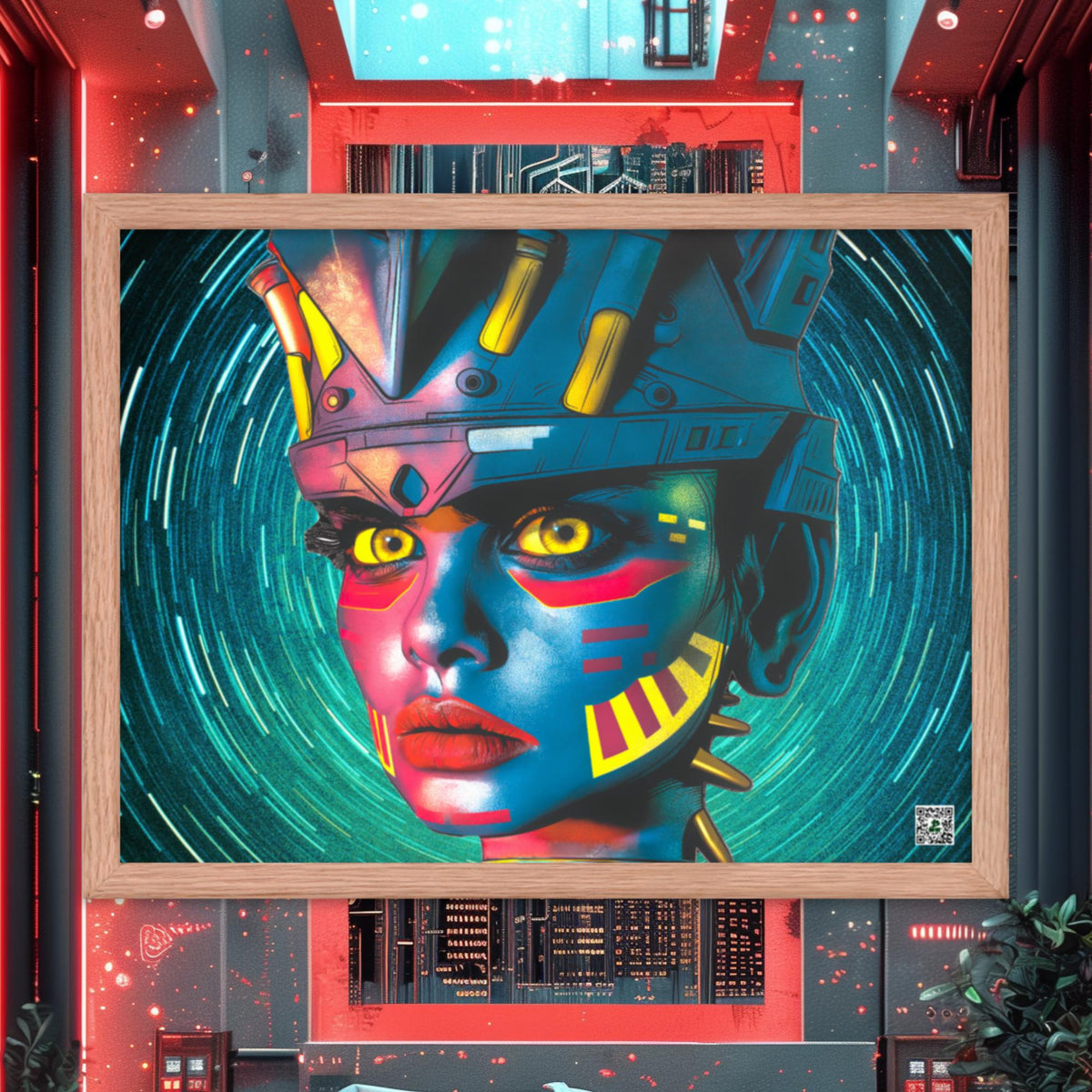 Cyber Empress - Framed photo paper poster - Stellar Vortex Colorway - BBairt
