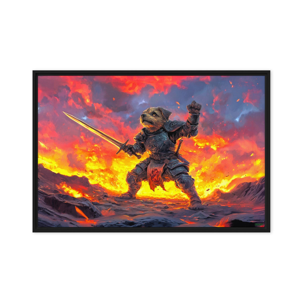 Emberpaw the Brave - Framed Canvas Print - BBairt