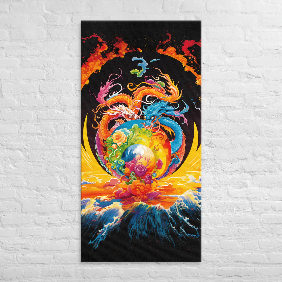 Eternal Harmony: Dual Dragon Canvas Print - BBairt