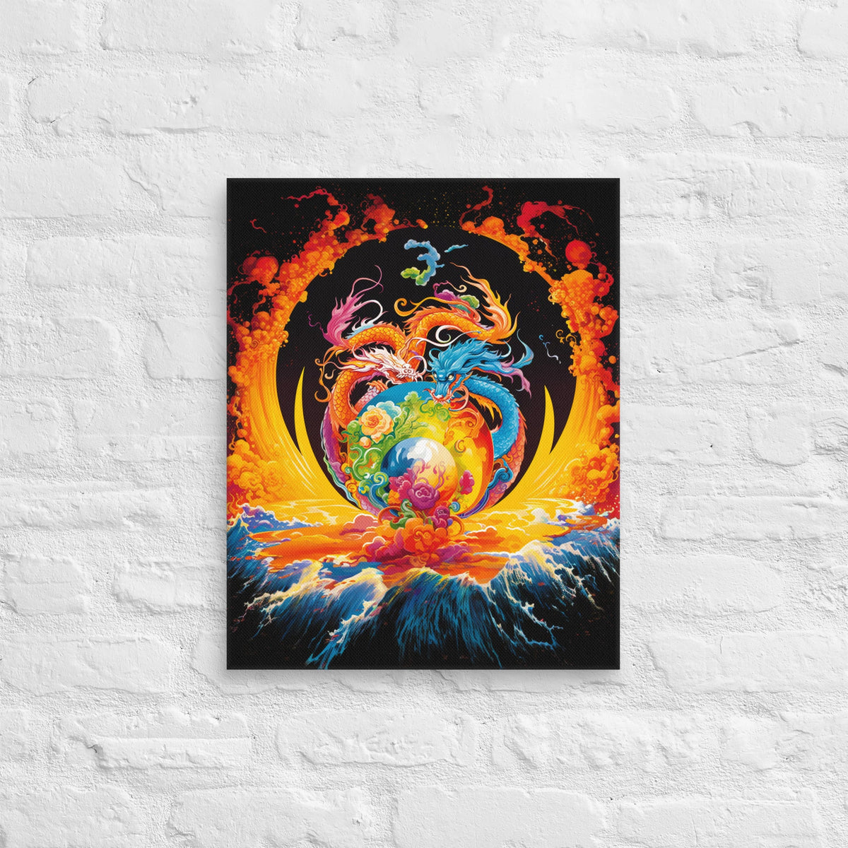 Eternal Harmony: Dual Dragon Canvas Print - BBairt