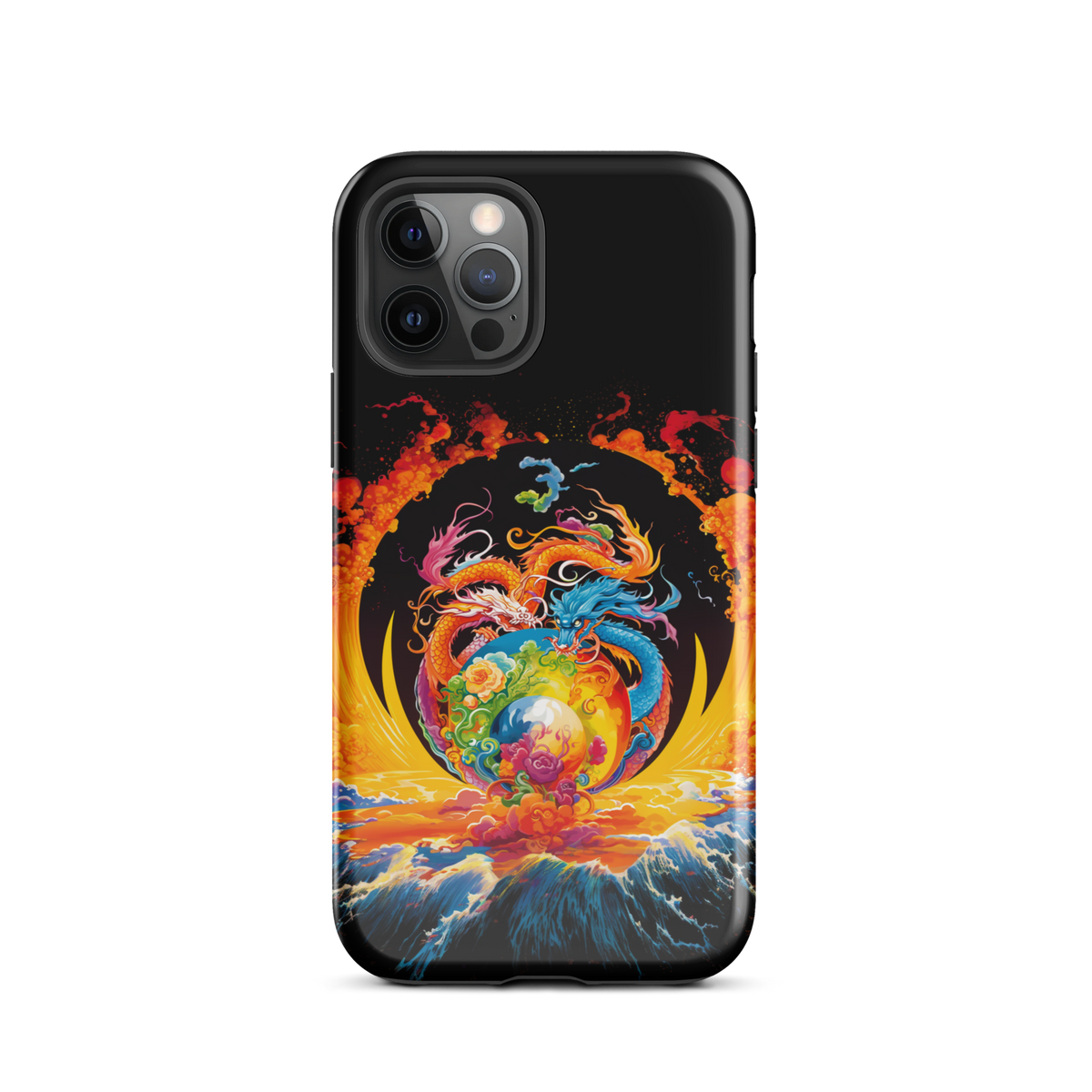 Eternal Harmony: Dual Dragon Tough iPhone Case - BBairt