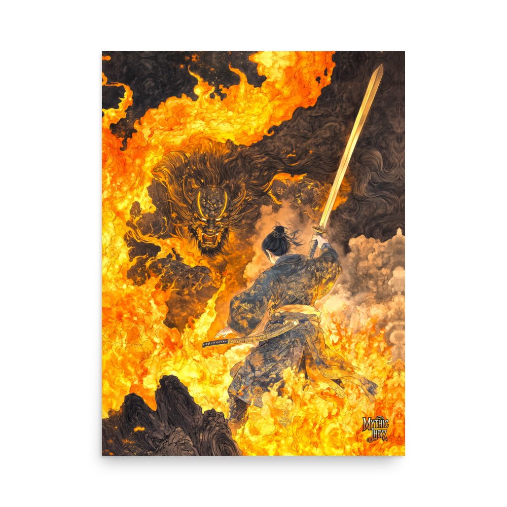 Flameborn Duel Photo Paper Poster - Mythic Jheyz Collection - BBairt