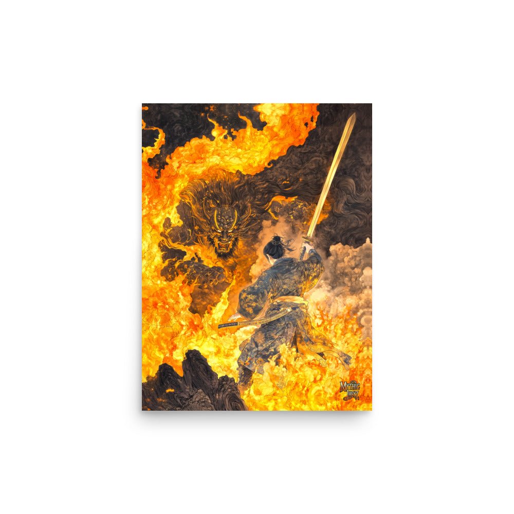 Flameborn Duel Photo Paper Poster - Mythic Jheyz Collection - BBairt
