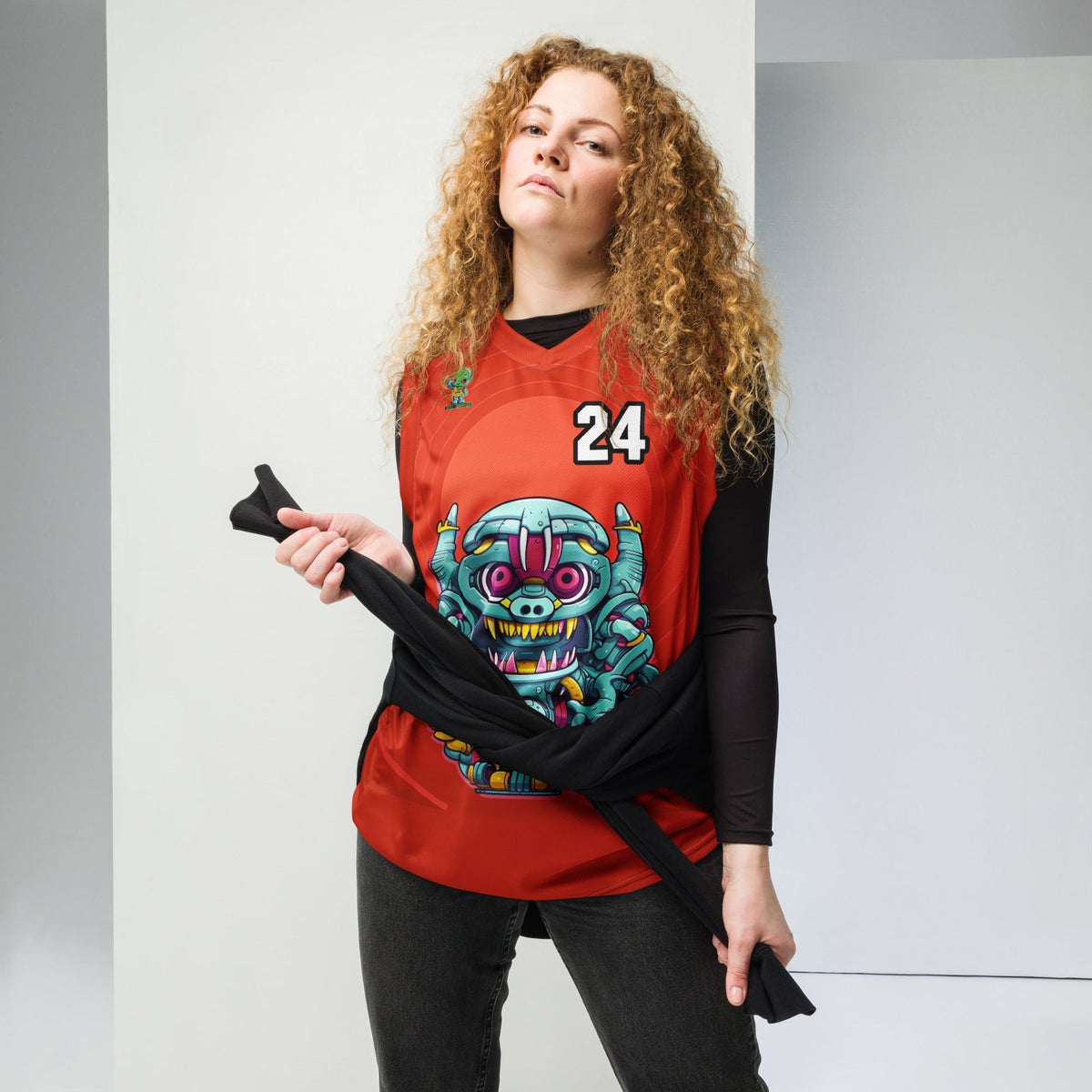 Gear Critter - Recycled unisex basketball jersey - Crimson Vortex Colorway - BBairt