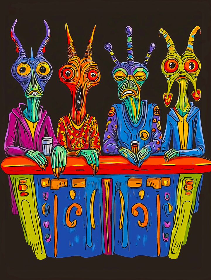 Intergalactic Dive Bar – Desk Mat - BBairt