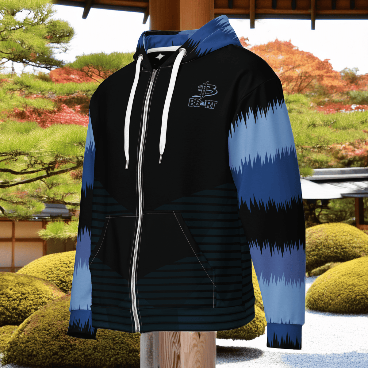 Kai the Cyber Ronin - Unisex All - Over Print Zip Hoodie - BBairt