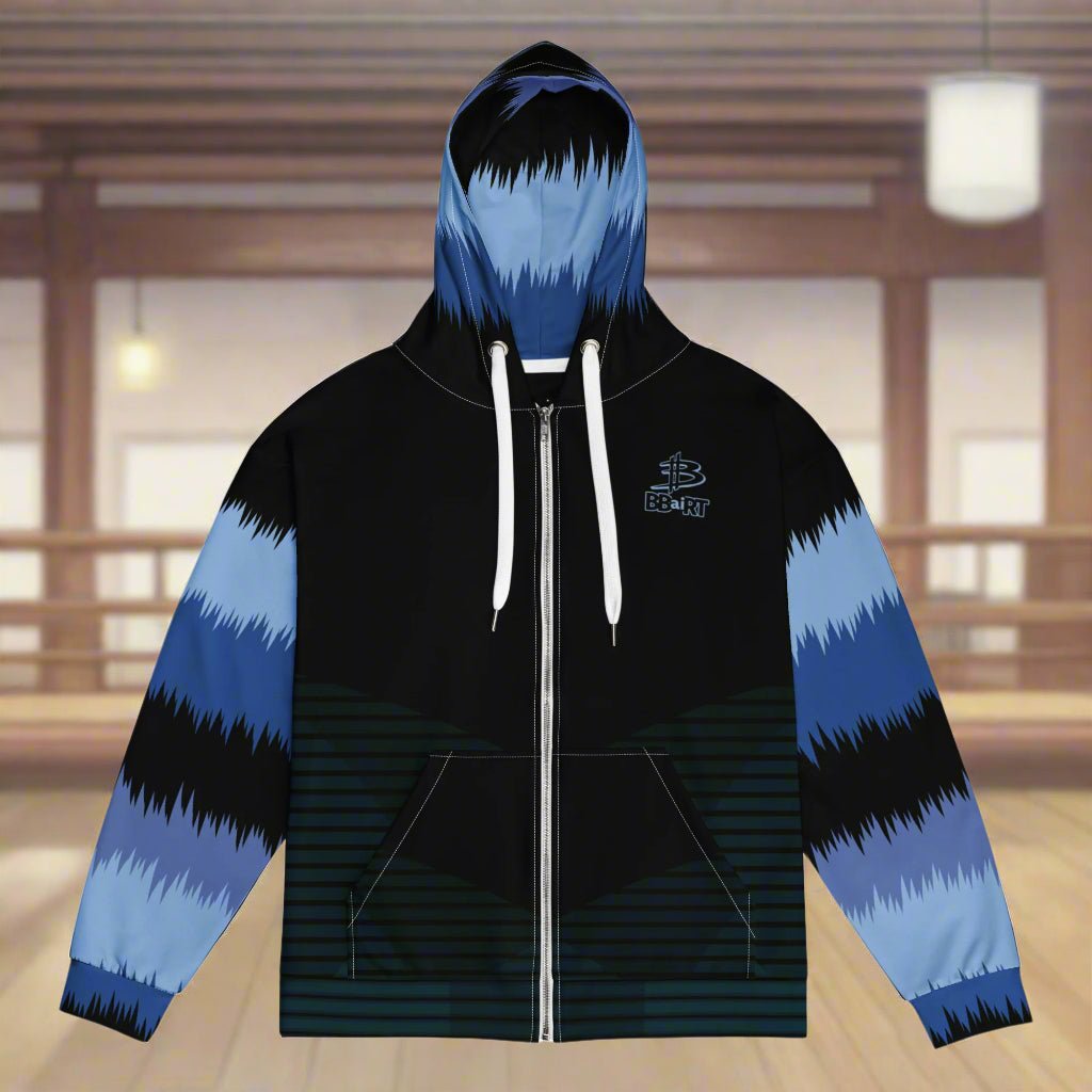 Kai the Cyber Ronin - Unisex All - Over Print Zip Hoodie - BBairt
