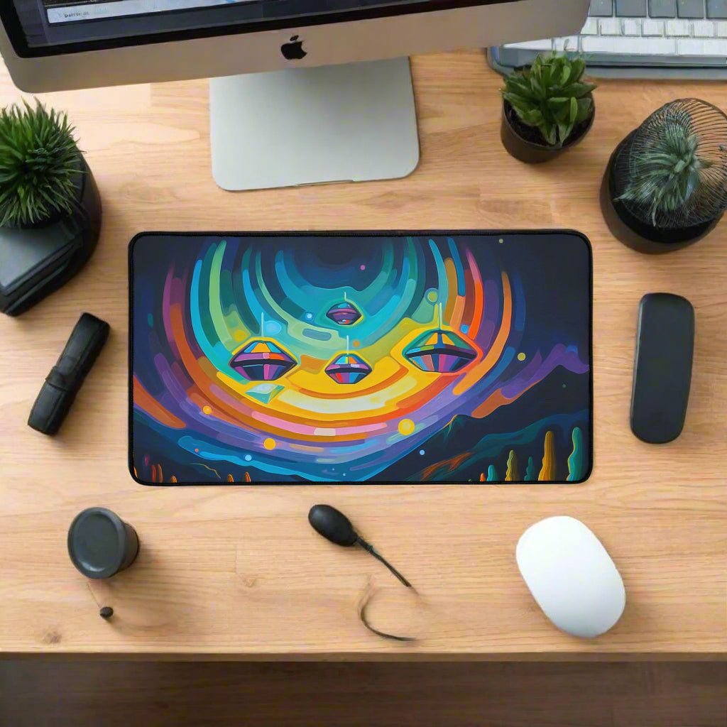 Visitors at Lakeside Haven Desk Mat
