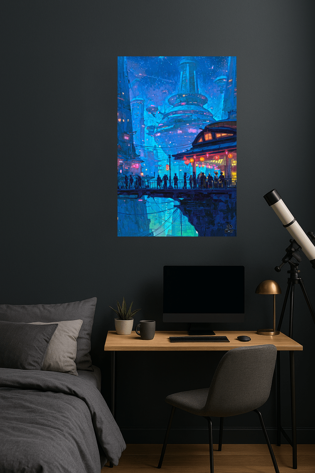 Lanterns Over Neo - Kyoto – Photo Paper Poster - BBairt