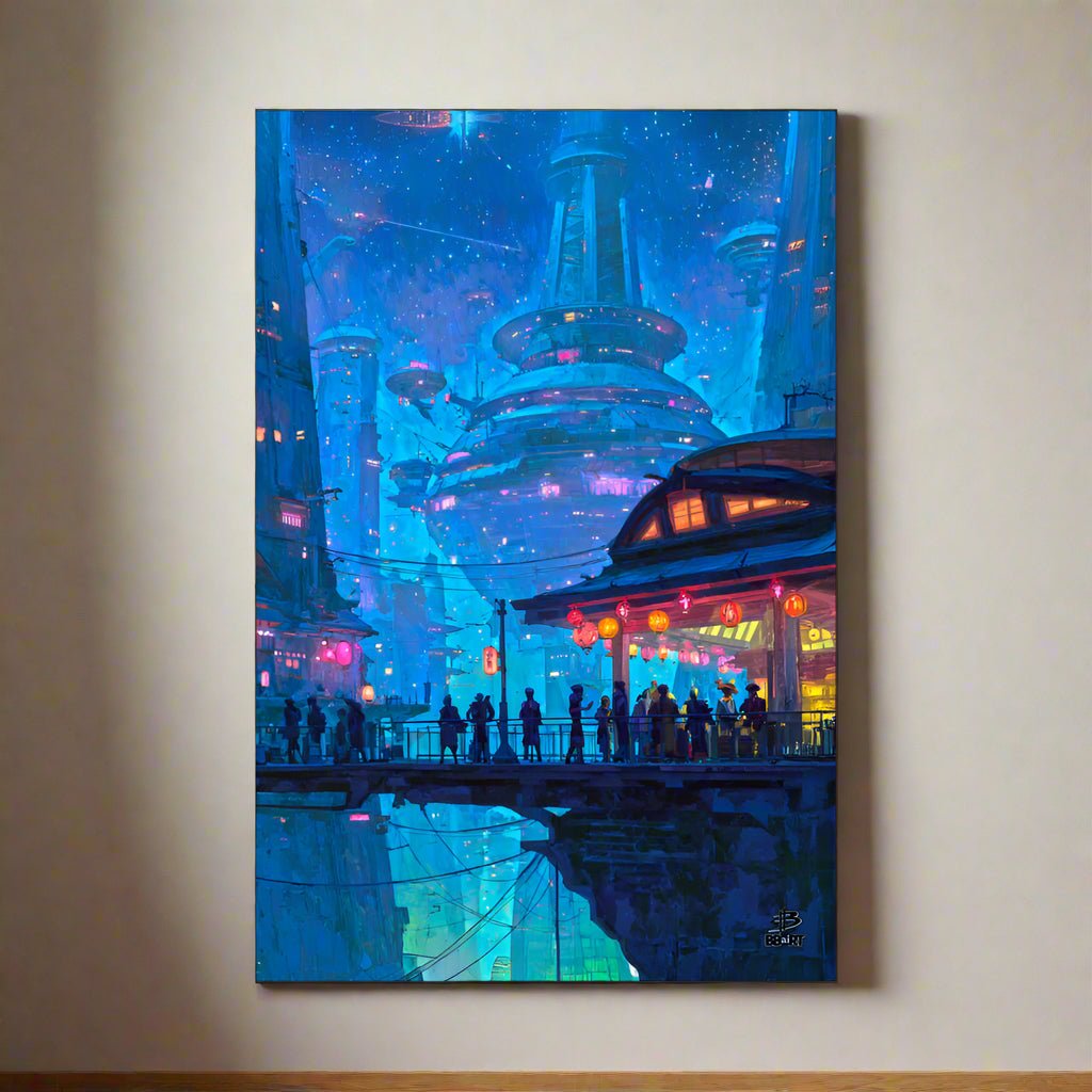 Lanterns Over Neo - Kyoto – Photo Paper Poster - BBairt