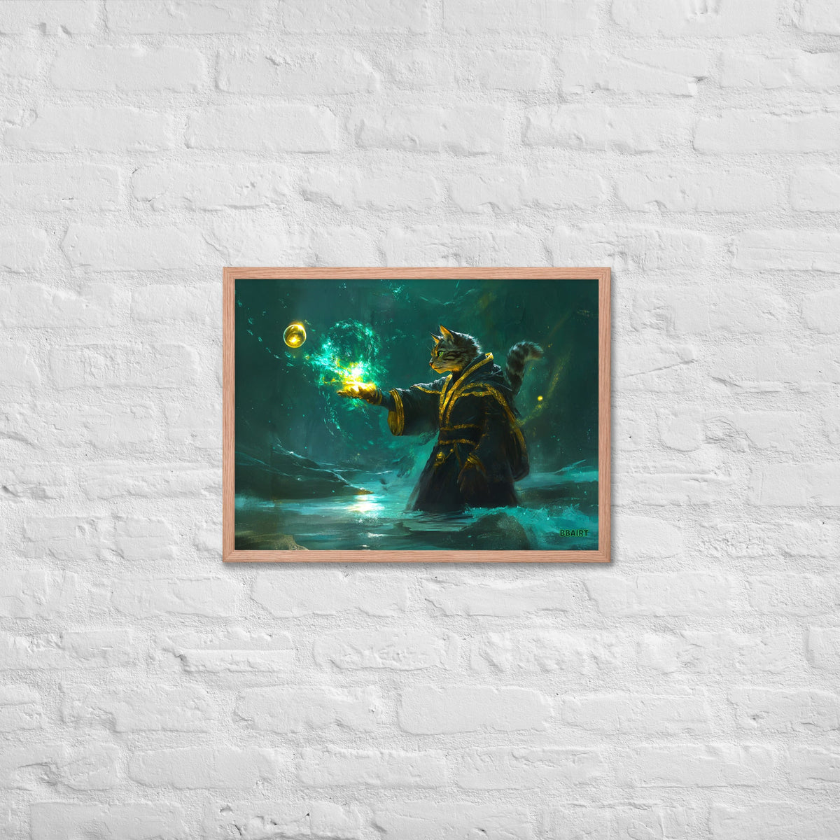 Mysticpaw the Spellcaster - Framed Matte Poster - BBairt