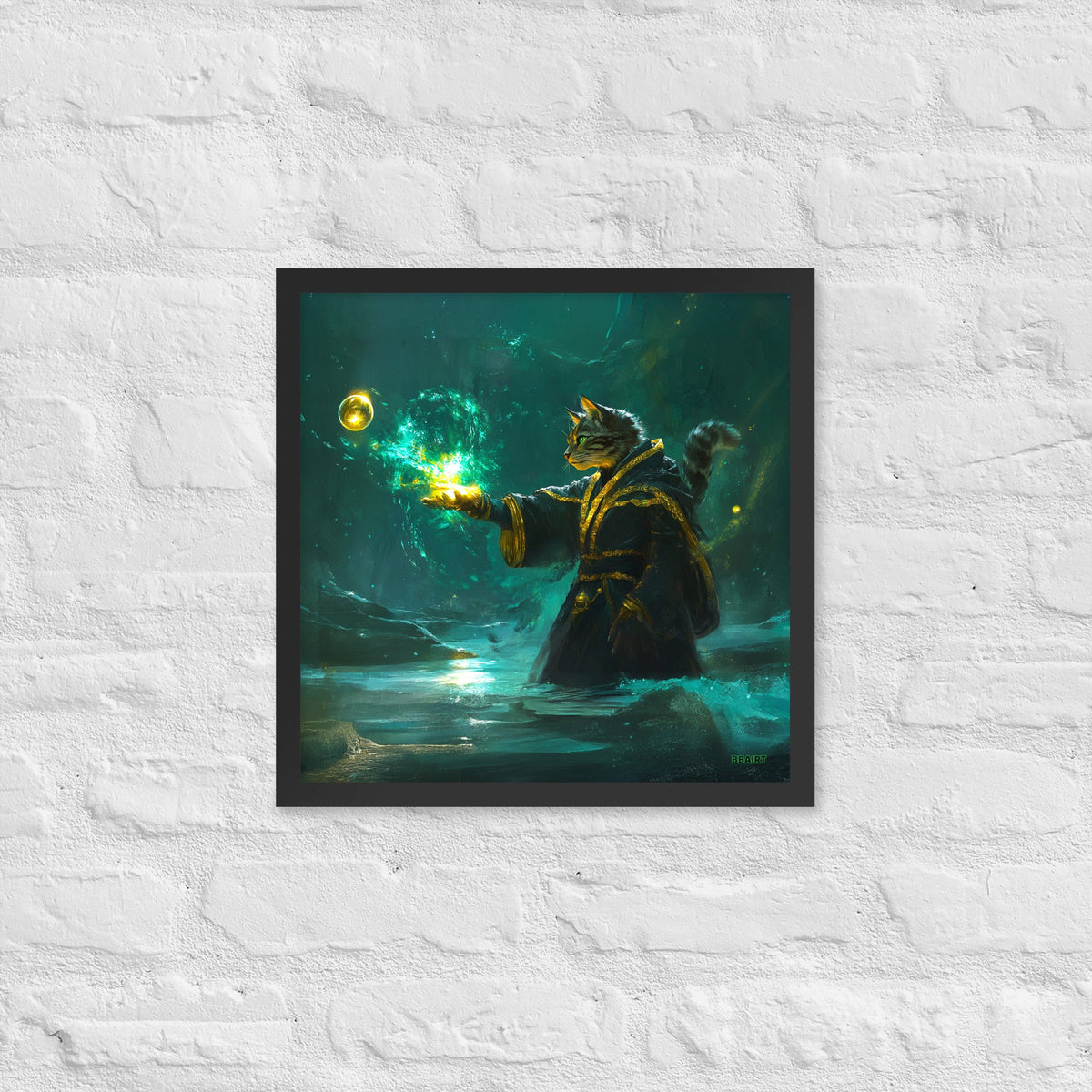 Mysticpaw the Spellcaster - Framed Matte Poster - BBairt
