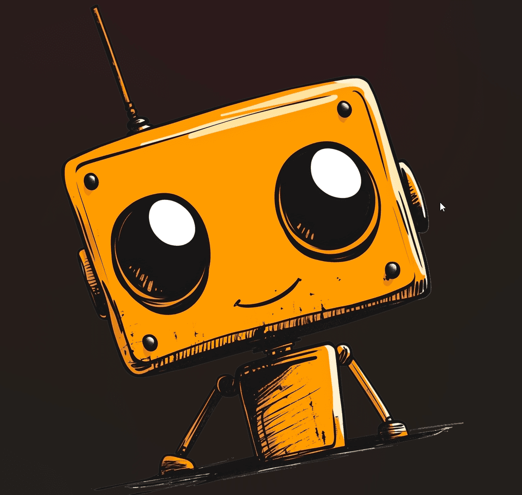 Orange Bot Buddy - Desk Mat - BBairt