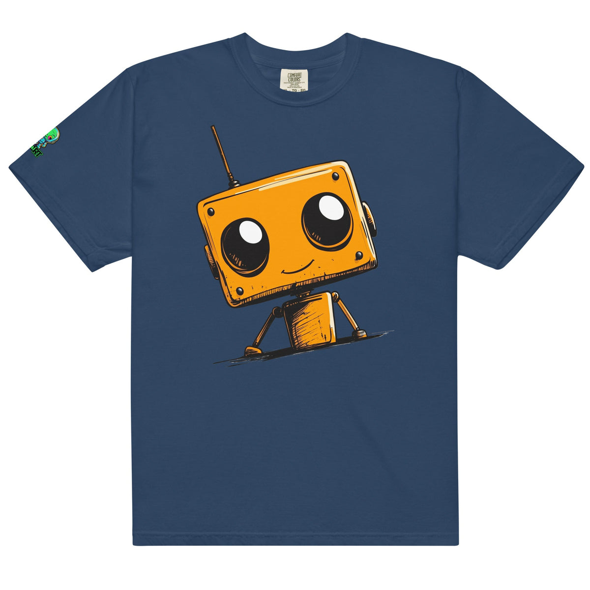 Orange Bot Buddy - Unisex garment - dyed heavyweight t-shirt - BBairt