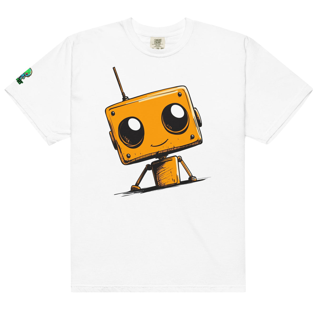 Orange Bot Buddy - Unisex garment - dyed heavyweight t-shirt - BBairt