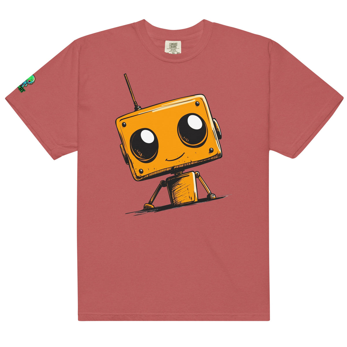 Orange Bot Buddy - Unisex garment - dyed heavyweight t-shirt - BBairt
