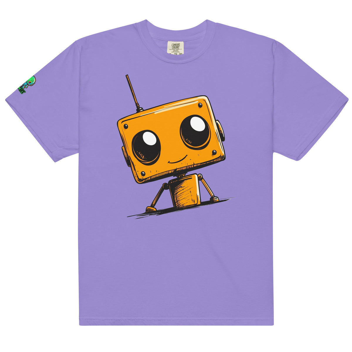 Orange Bot Buddy - Unisex garment - dyed heavyweight t-shirt - BBairt
