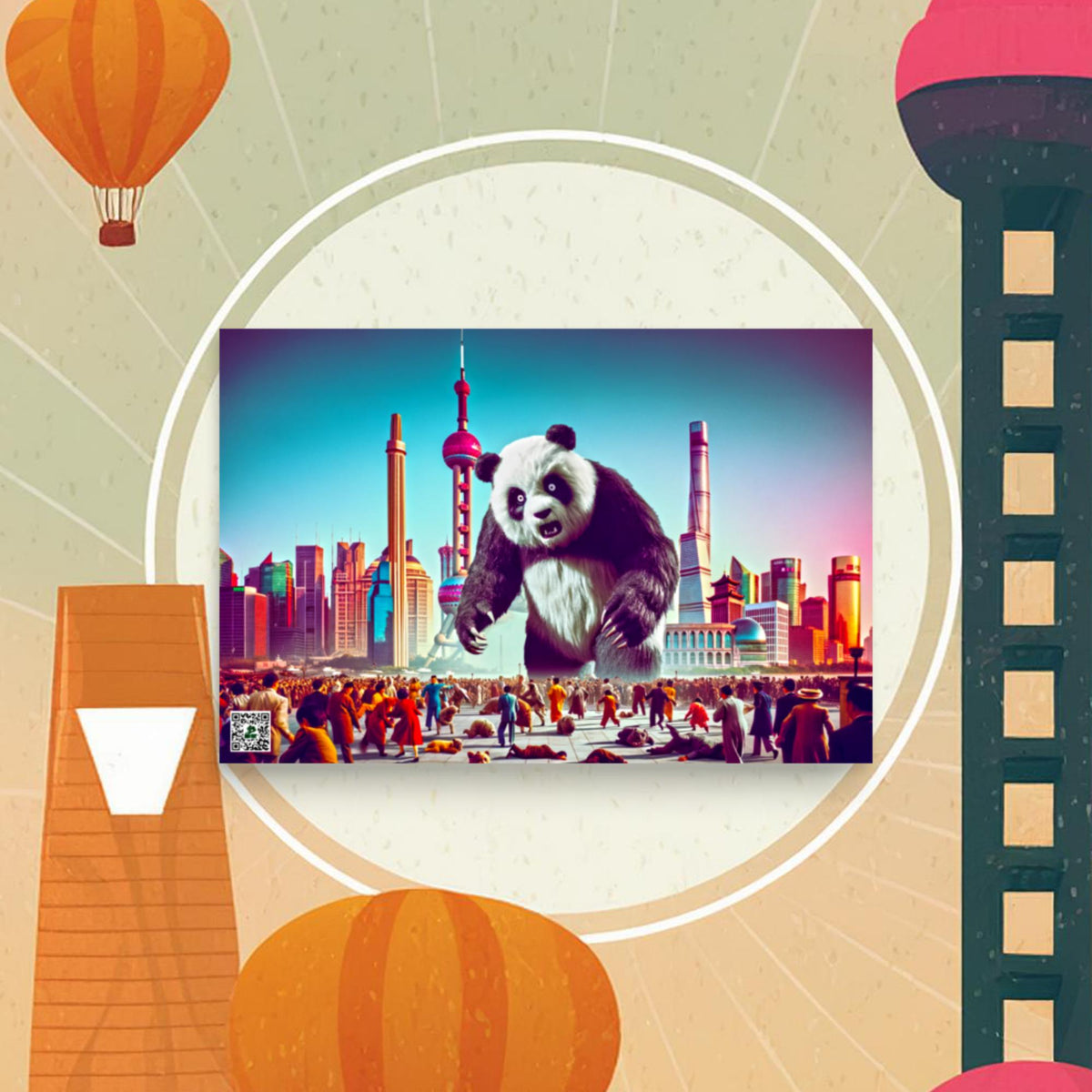 Pandaemonium in Pudong - Photo paper poster - BBairt