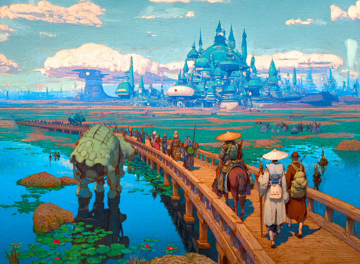 Pilgrims of the Azure Causeway Desk Mat at BBairt