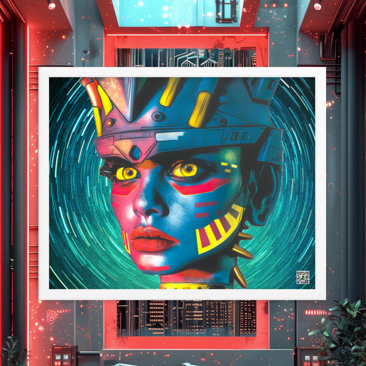 Cyber Empress - Framed photo paper poster - Stellar Vortex Colorway