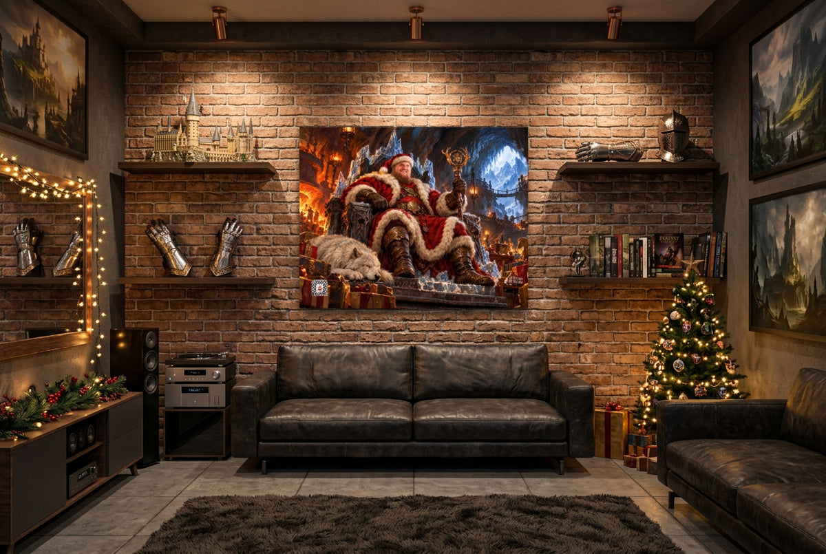 Big Ed – The Winterforge King – 16 × 20 inch premium luster photo paper poster; Big Ed memorial Christmas artwork, unframed product mockup by BBairt