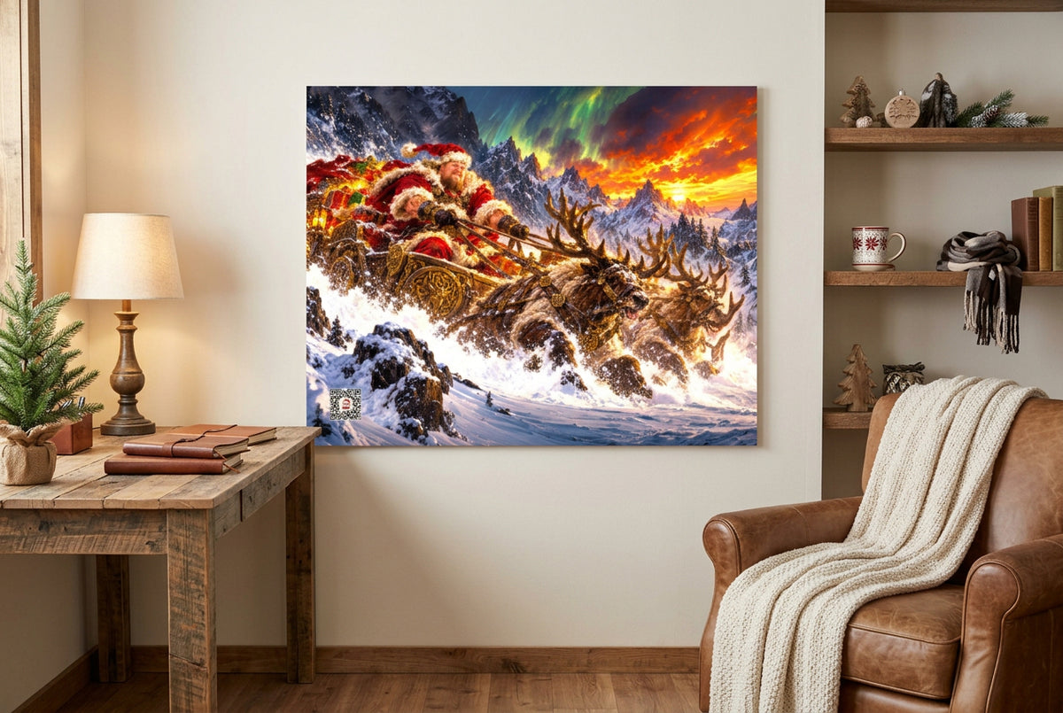 Big Ed – Christmas Across the Mountains – 16 × 20 inch premium luster photo paper poster; Big Ed memorial Christmas artwork, unframed product mockup by BBairt