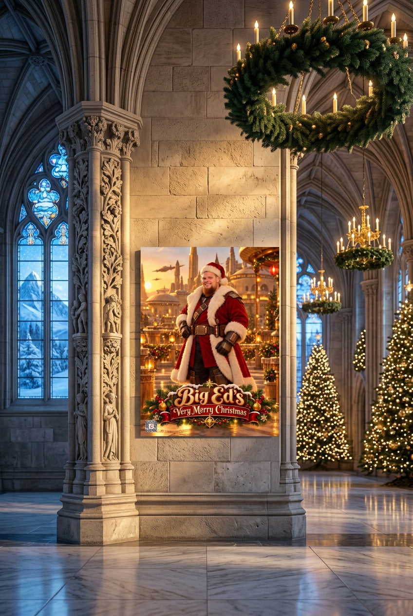 Big Ed – Guardian of Christmas – 18 × 24 inch premium luster photo paper poster; Big Ed memorial Christmas artwork, unframed product mockup by BBairt