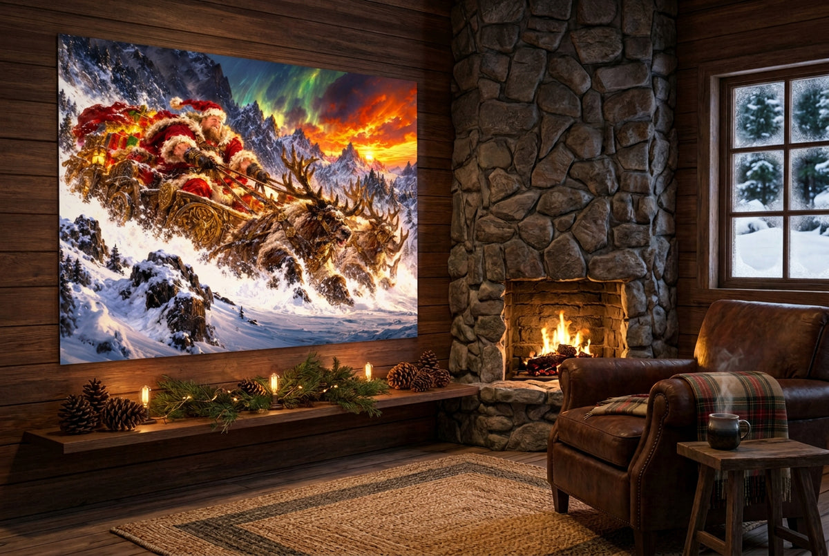 Big Ed – Christmas Across the Mountains – 18 × 24 inch premium luster photo paper poster; Big Ed memorial Christmas artwork, unframed product mockup by BBairt