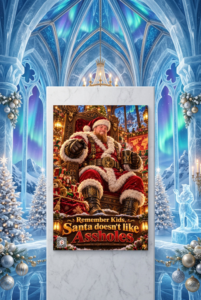 Big Ed – Throne of the North Pole – 20 × 30 inch premium luster photo paper poster; Big Ed memorial Christmas artwork, unframed product mockup by BBairt