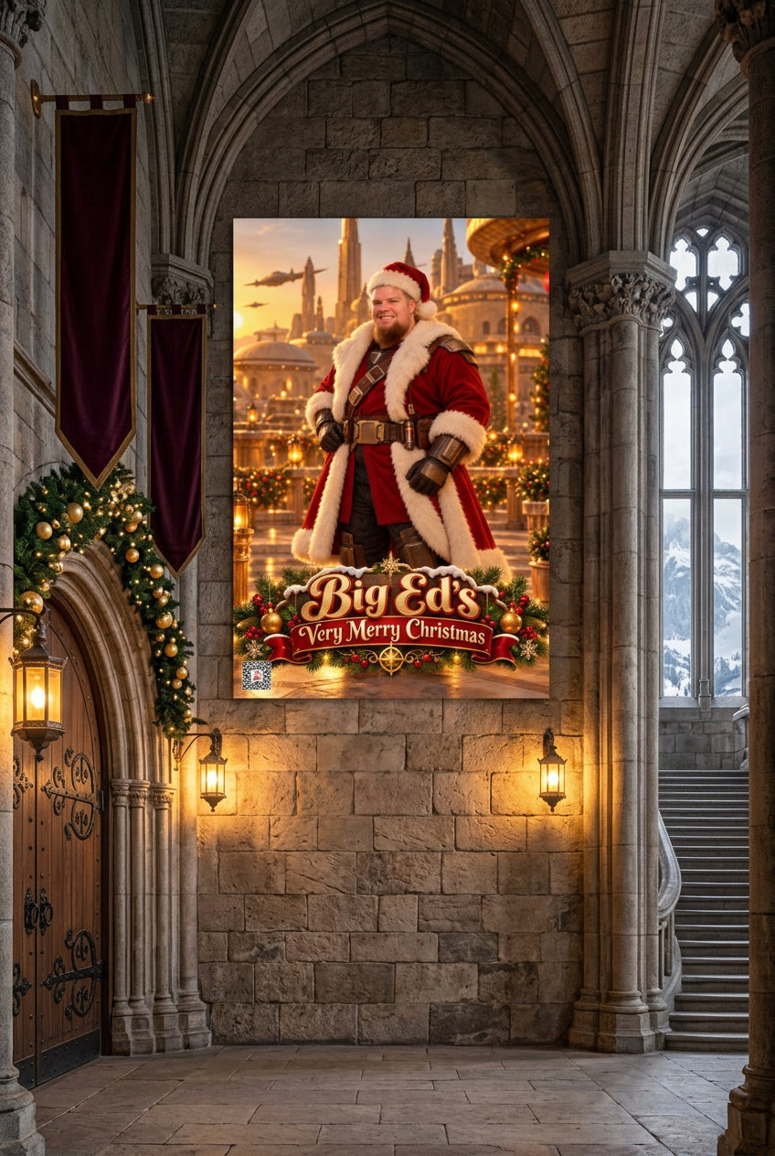 Big Ed – Guardian of Christmas – 24 × 36 inch premium luster photo paper poster; Big Ed memorial Christmas artwork, unframed product mockup by BBairt