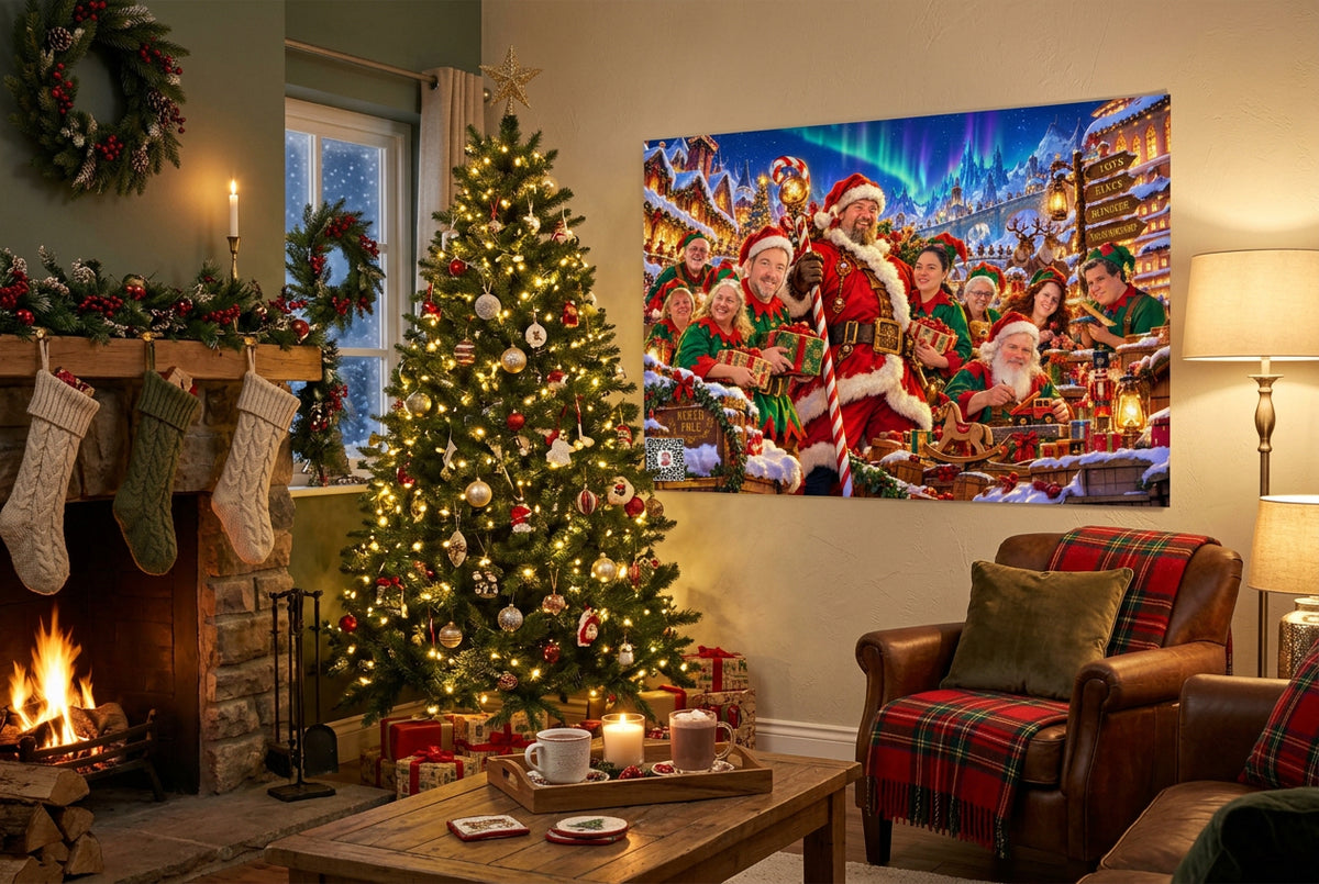 Big Ed – North Pole Christmas – 24 × 36 inch premium luster photo paper poster; Big Ed memorial Christmas artwork, unframed product mockup by BBairt