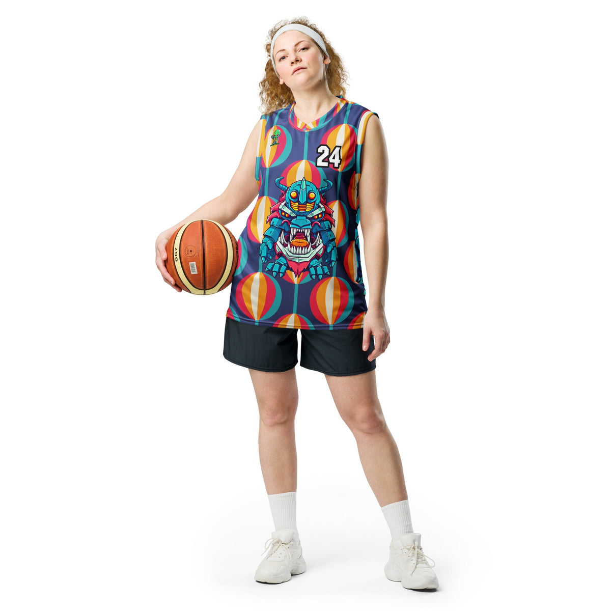 Rex the Reactor Watcher - Recycled unisex basketball jersey - Retro Carnival Colorway - BBairt